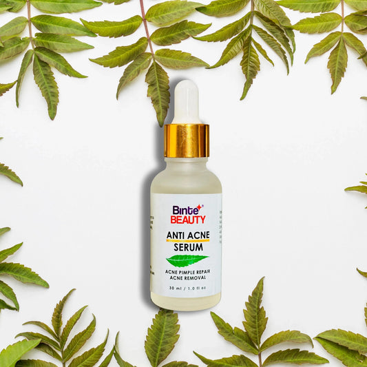 Binte Beauty Anti Acne Face Serum with Neem – 30ml | Pimple Repair, Oil Control & Scar Fading Formula
