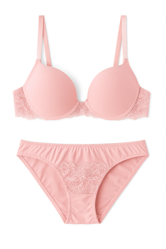 Luxury Lace Lingerie Set – Padded Bra & Panty | Comfortable & Elegant Design