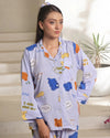 Linen Pajama Suit with Scrunchie - Happy Snooze