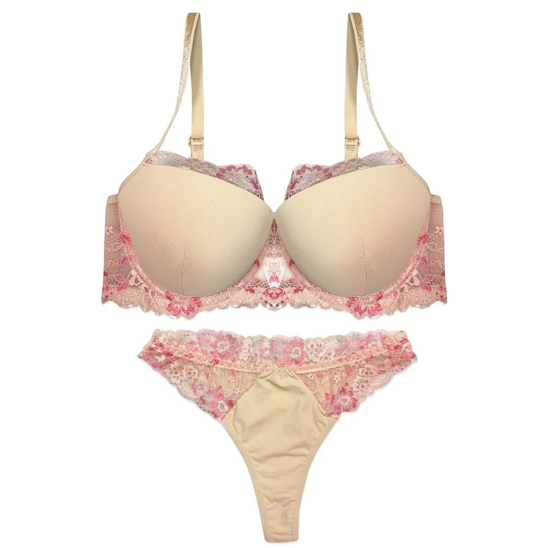Bra Set - Nude Bloom