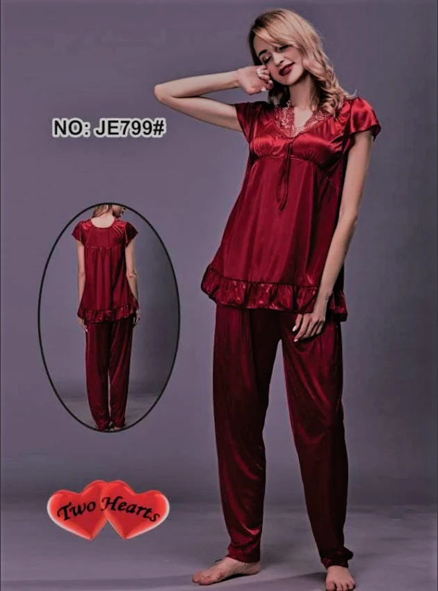 Two Hearts 100% Silk Pajama Suit