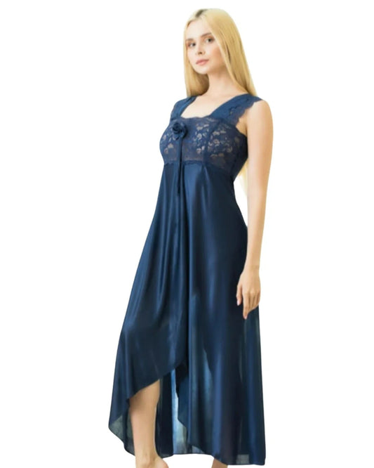 Elegant 1 Piece Cross Cut Long Nightie (011)