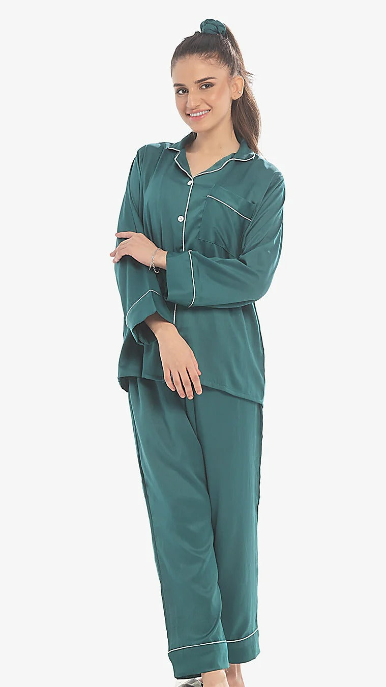 ✨ CatNight Silk Night Suit – Pearl ✨
