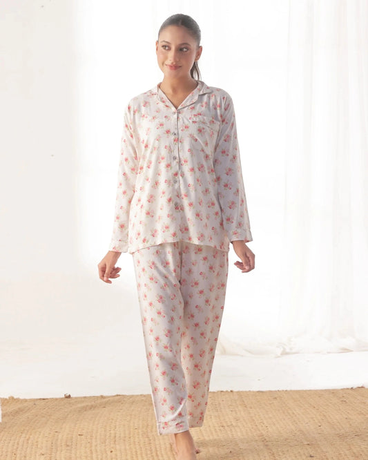 Linen Pajama Suit - Rose Whisper