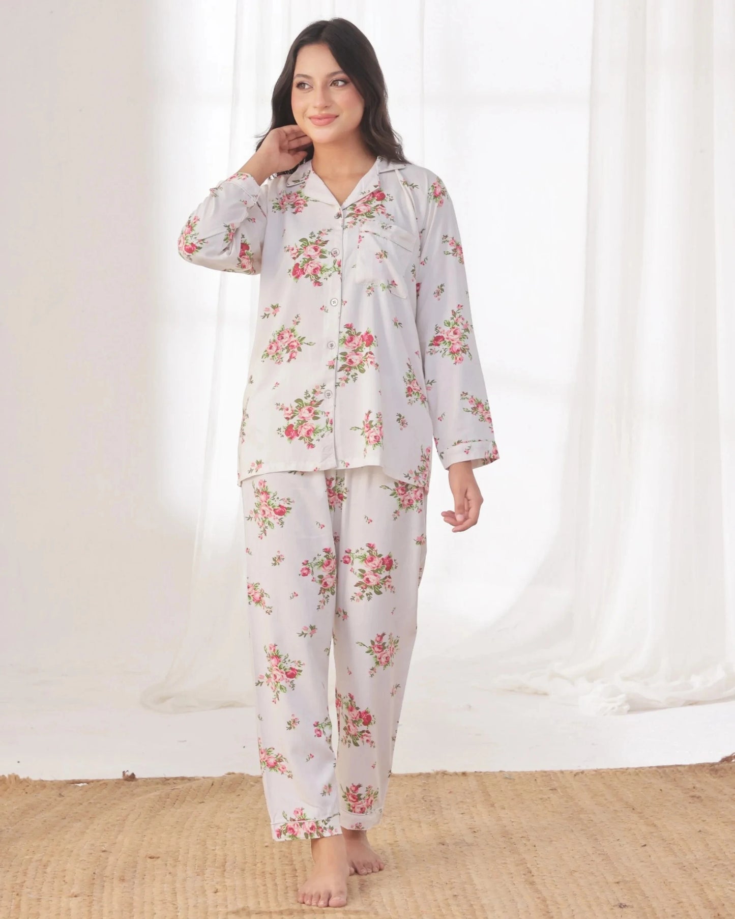 Linen Pajama Suit - Blossom Dream