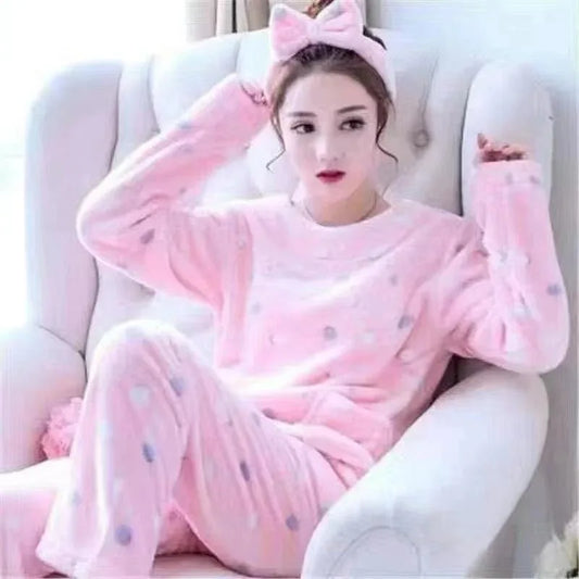 Fleece Pajama Suit - Pink Bloom