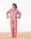 Linen Pajama Suit with Scrunchie - Blossom Hue