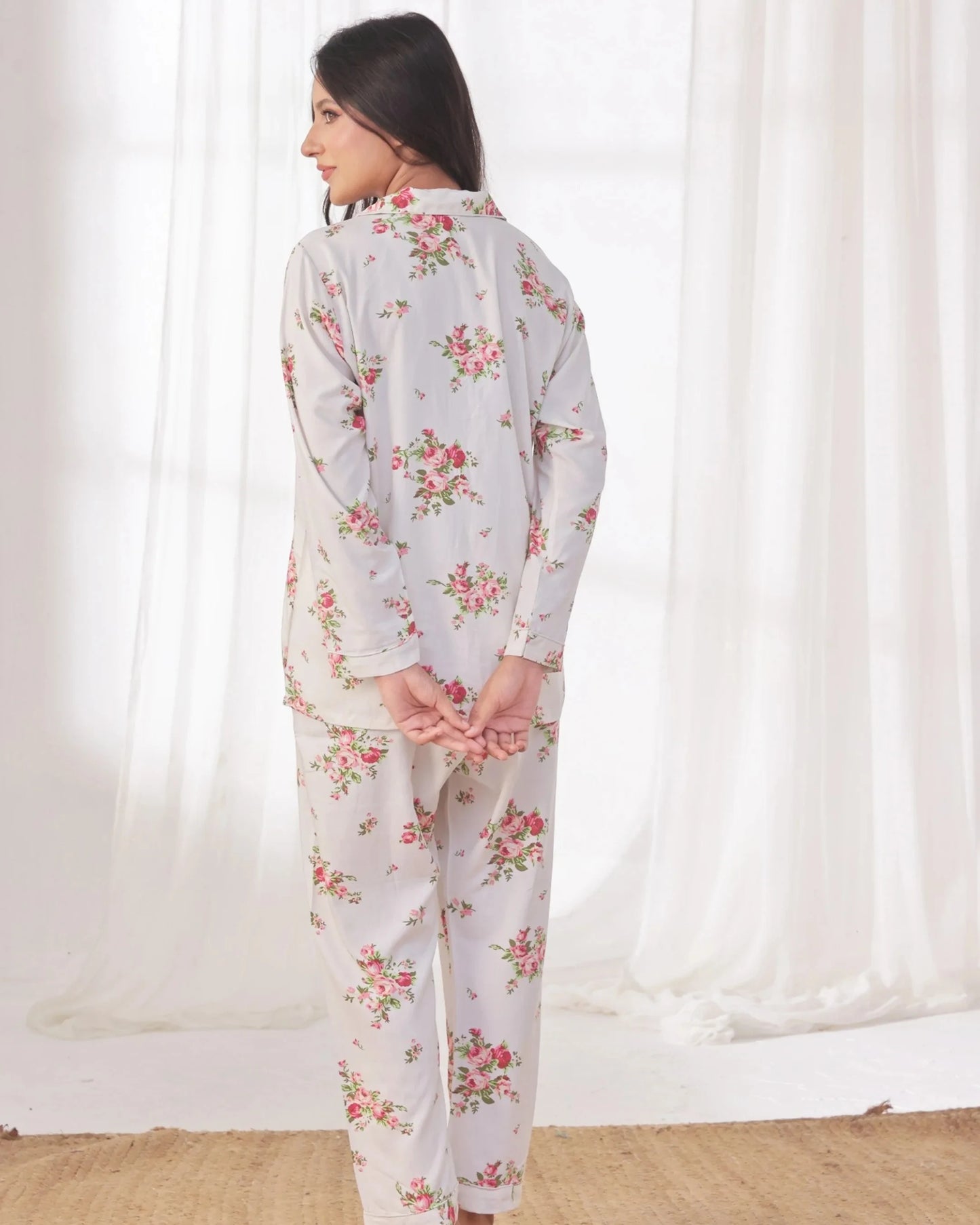 Linen Pajama Suit - Blossom Dream