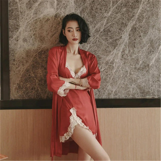 Babydoll Lingerie with Gown- Elora Mist