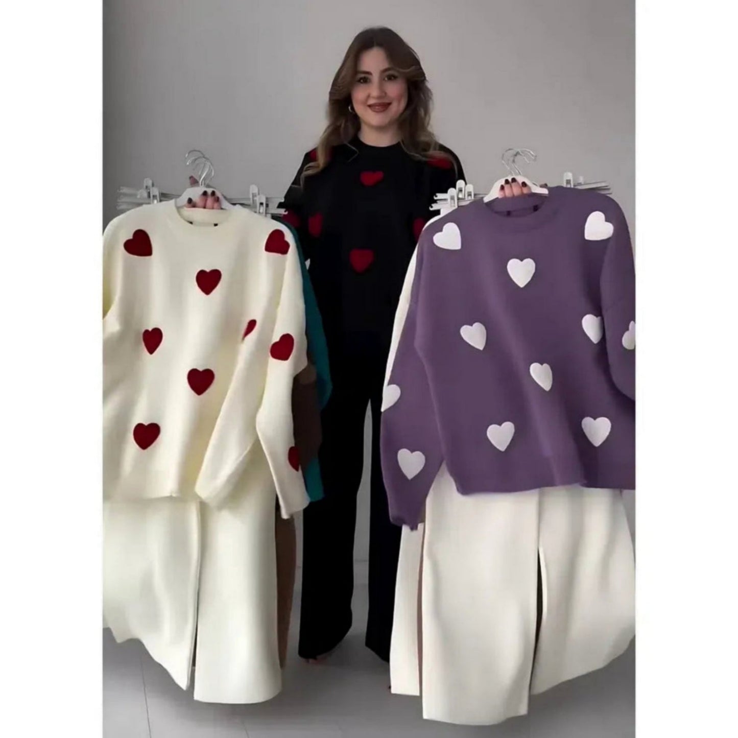 Catnight Love Hearts Fleece Track Suit – Cozy & Stylish