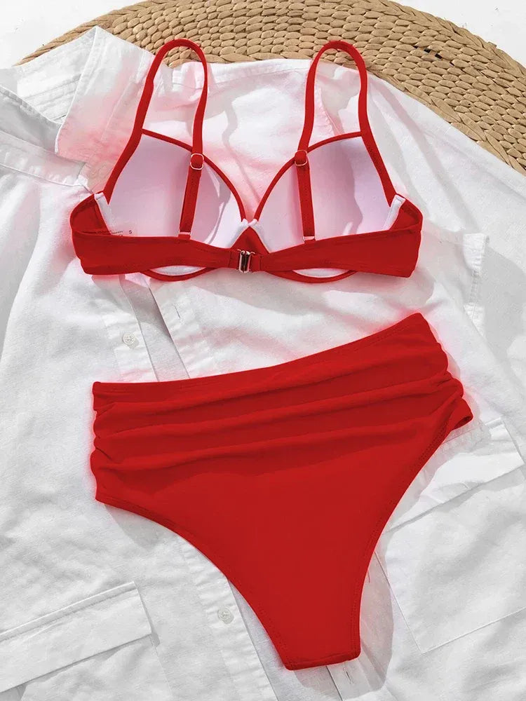 Gloria Red Luxury Push Up Bikini Set