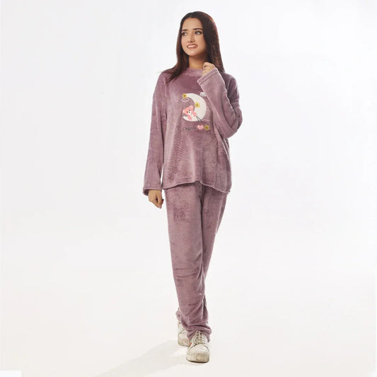 Purple Moon Fleece Pajama Suit