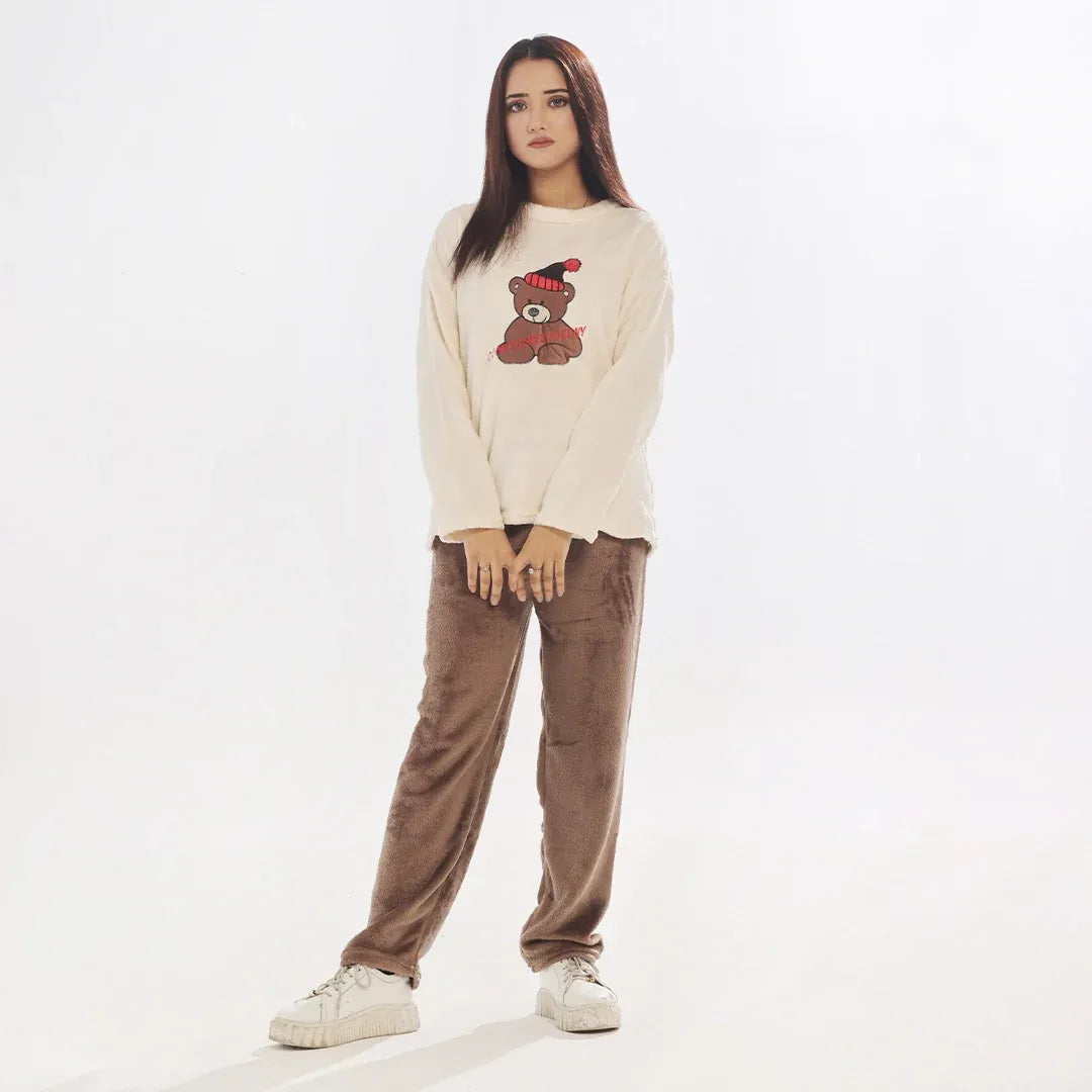 Fleece Long Sleeve Pajama Suit Snow Teddy