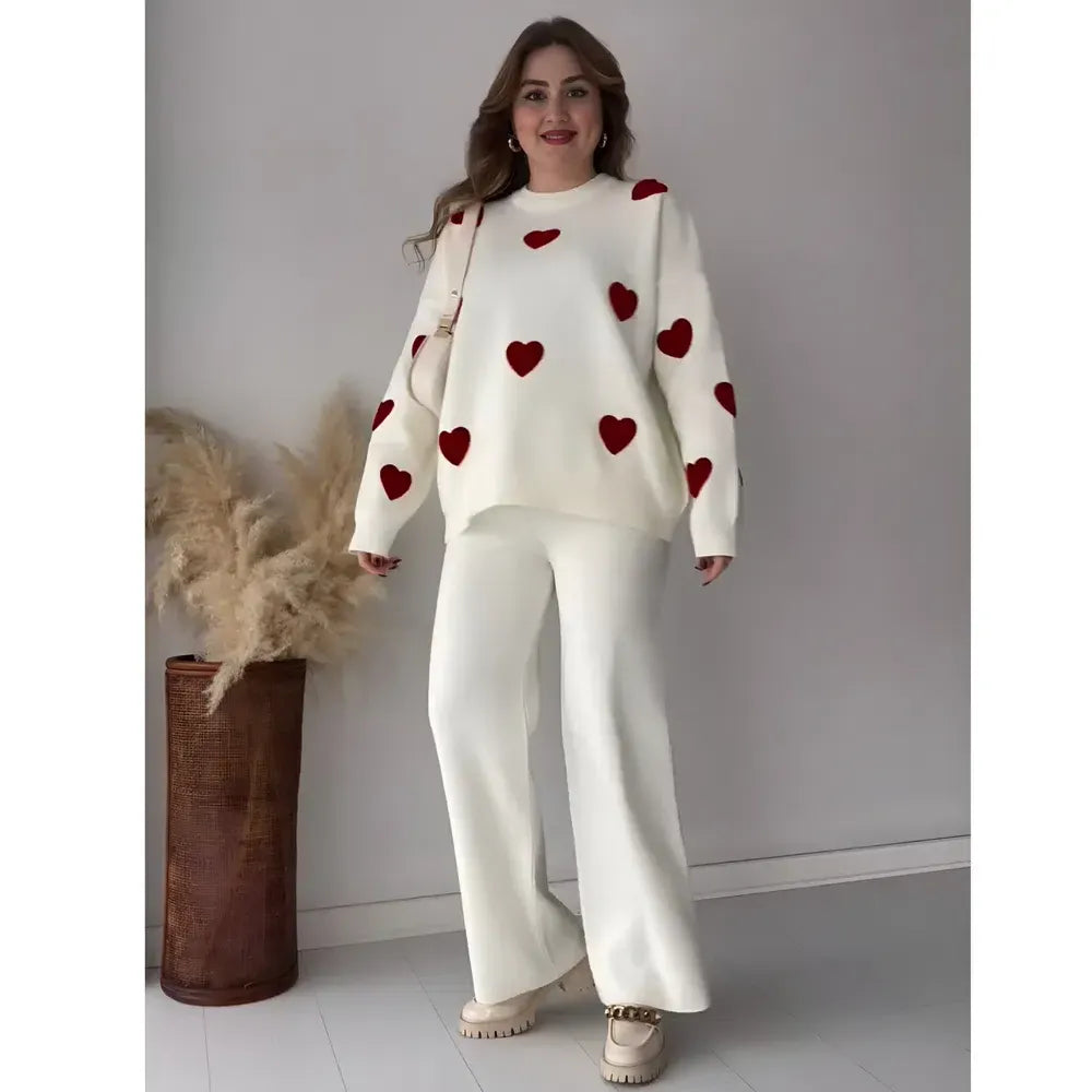 Catnight Love Hearts Fleece Track Suit – Cozy & Stylish