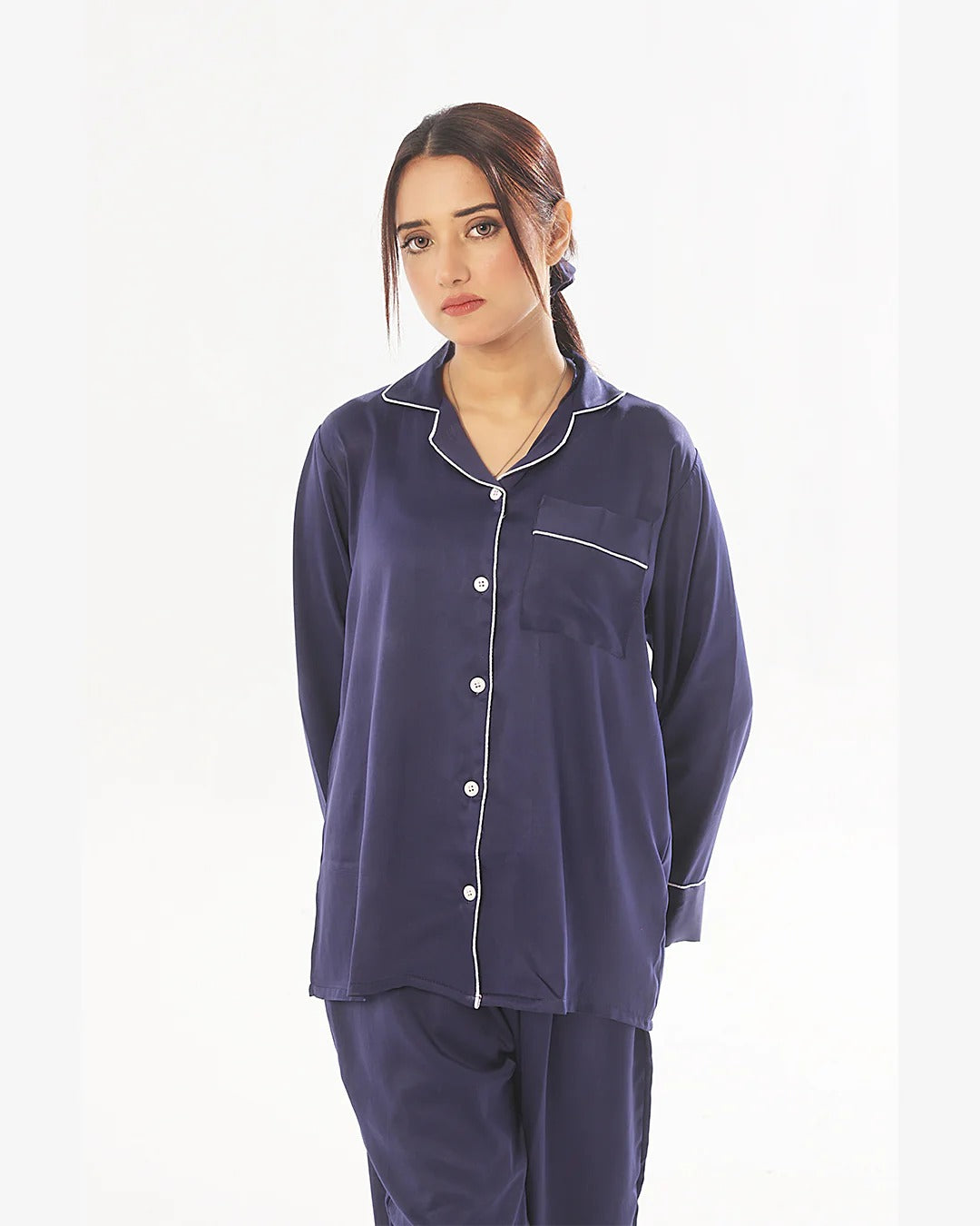 ✨ CatNight Silk Night Suit – Pearl ✨