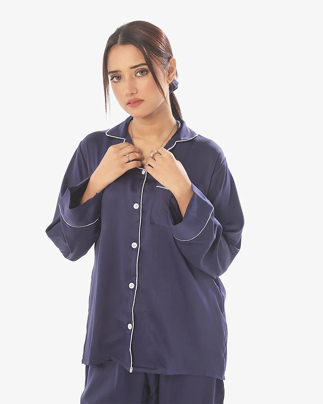 ✨ CatNight Silk Night Suit – Pearl ✨