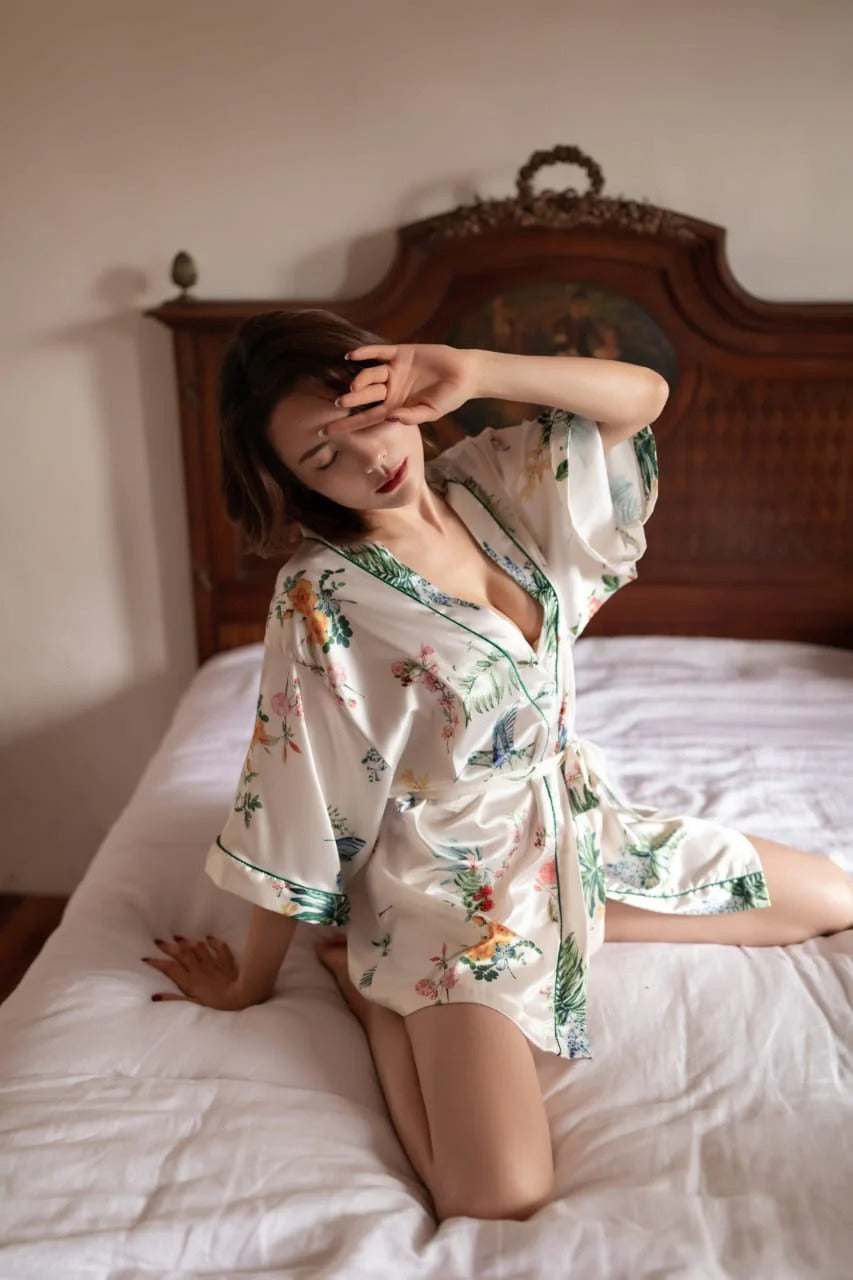 Babydoll Lingerie - Satin Wrap Robe