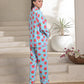 Linen Pajama Suit with Scrunchie - Strawberry Dream