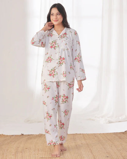 Linen Pajama Suit - Blossom Dream