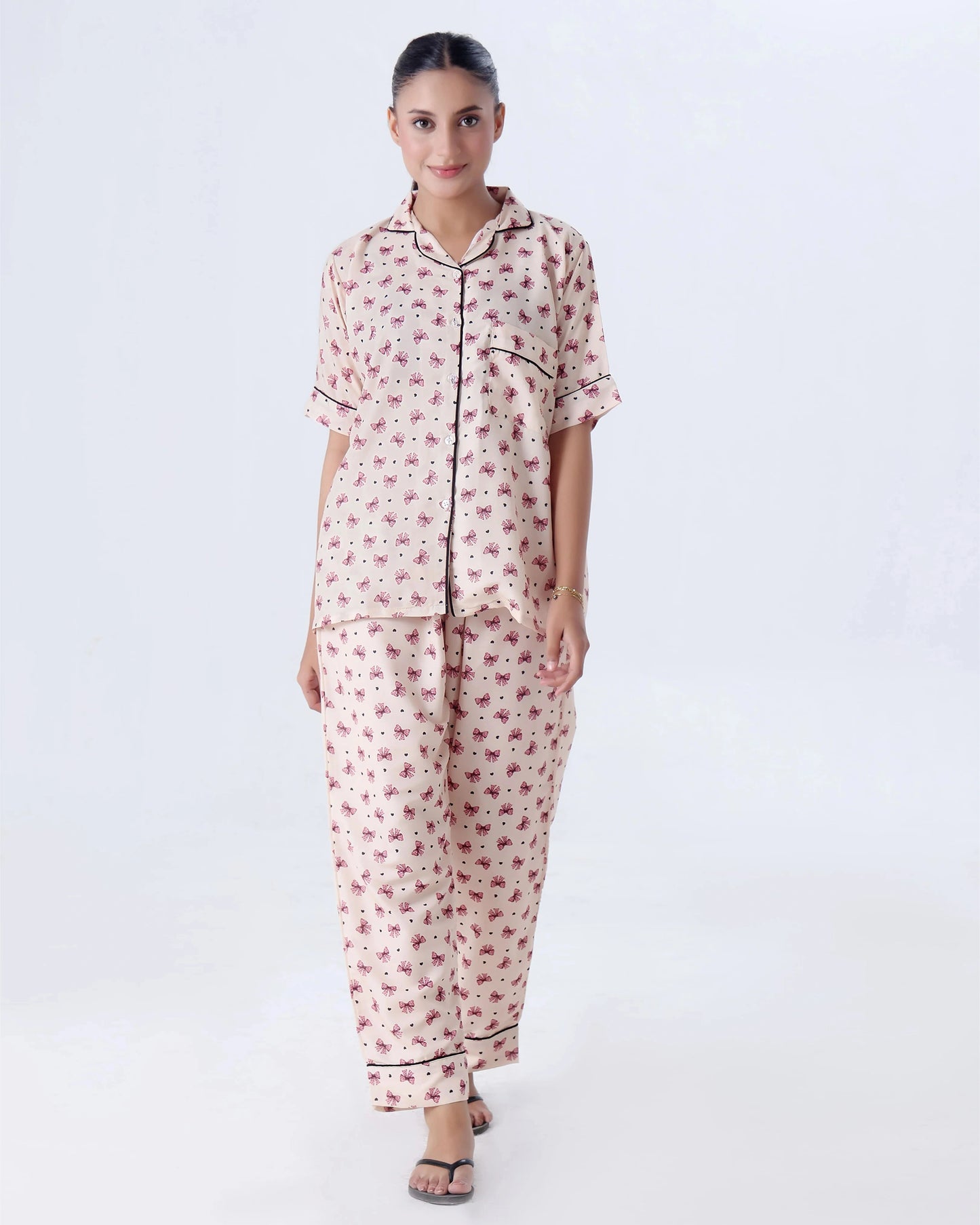 Summer Pajama Suit - Ribbon And hearts