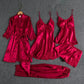 Royal Bridal Silk 5pcs Nightgown set
