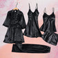 Royal Bridal Silk 5pcs Nightgown set