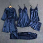 Royal Bridal Silk 5pcs Nightgown set