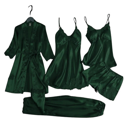 Royal Bridal Silk 5pcs Nightgown set