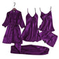 Royal Bridal Silk 5pcs Nightgown set