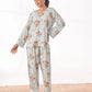 Linen Pajama Suit with Scrunchie - Rose Mist