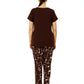 Cotton PJ Set - Mocha Bloom