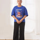 Drop Shoulder Graphic Tee - Go Easy Blue