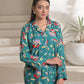 Linen Pajama Suit with Scrunchie - Green Vibe