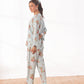 Linen Pajama Suit with Scrunchie - Rose Mist