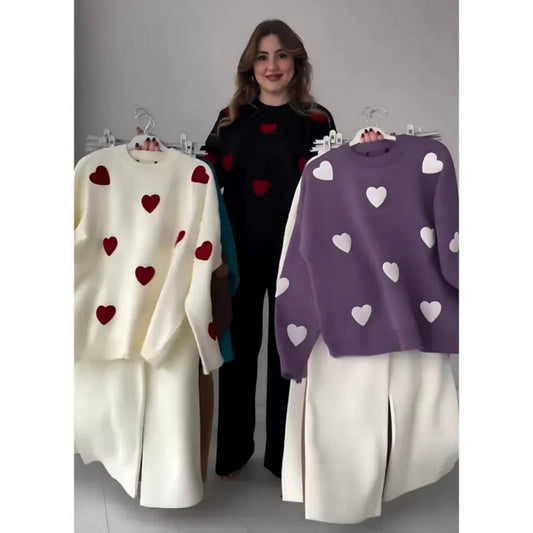 Catnight Love Hearts Fleece Track Suit – Cozy & Stylish