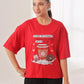 Drop Shoulder Graphic Tee - Go Easy Red