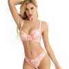 Fuzzy Floral Padded Bra and Panty Set