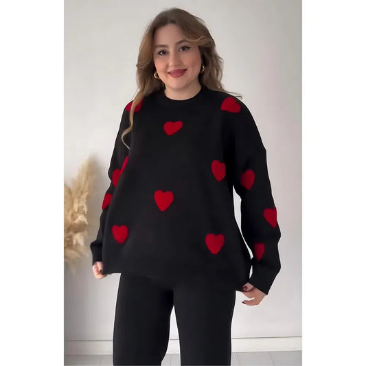 Catnight Love Hearts Fleece Track Suit – Cozy & Stylish