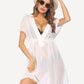 Leaf Print Chiffon Sheer Swimsuit
