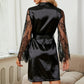 Bridal Maxi Lace Sleeves Satin Kimono Robe