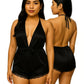 Deep V-Neck Sexy Silk Bodysuit
