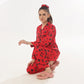 Cherry Linen Pajama Suit with Scrunchie