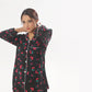 Cherry Linen Pajama Suit with Scrunchie