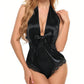Deep V-Neck Sexy Silk Bodysuit