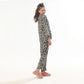 Mat Daisy Linen Pajama Suit with Scrunchie