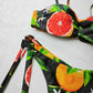 Leaf Fruit Print Pushup Thong Bikini set