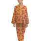 Linen Pajama Suit with Scrunchie - Peach Berry