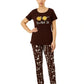 Cotton PJ Set - Mocha Bloom