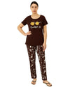Cotton PJ Set - Mocha Bloom