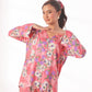 Linen Pajama Suit with Scrunchie - Blossom Hue